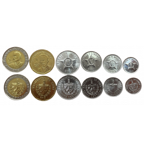 Set de 6 monedas de Cuba...