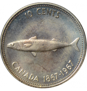 Canadá 10 Centavos 1967 Ley...