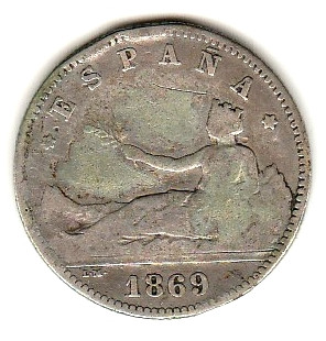 España 1 Peseta 1869 SN-M...