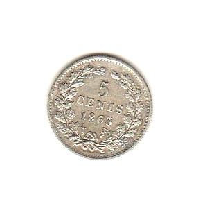 Países Bajos 5 Cents 1863-...