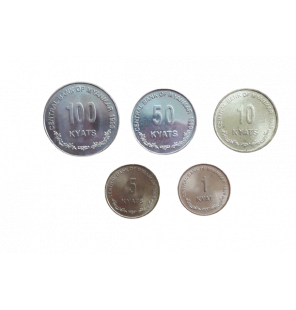 Set de Birmania 5 monedas...