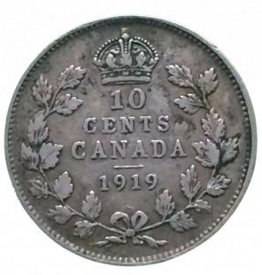 Canadá 10 Centimos 1919 KM...