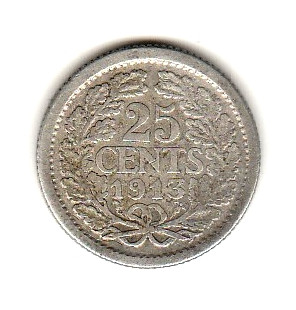 Países Bajos 25 Cents 1913...