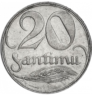 Letonia 20 Santimu 1922 KM...