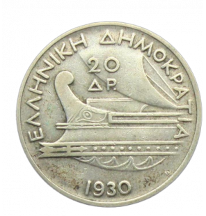 Grecia 20 Drachmen 1930 KM...