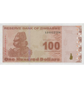 Zimbabue 100 Dólares 2009...