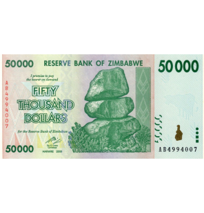 Zimbabue 50000 Dólares 2008...