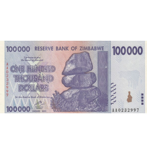 Zimbabue 100000 Dólares...