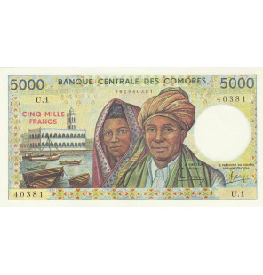 Comoras 5000 Francos 1984...