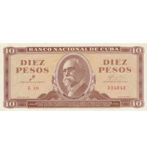 Cuba 10 Pesos 1961 Pick 96a...