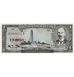 Cuba 1 Peso 1956 Pick 87a...