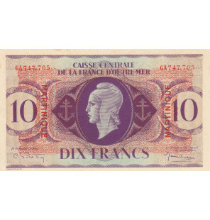 Martinica 10 Francos 1944...
