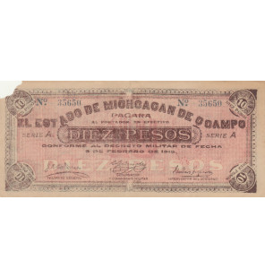 México 10 pesos 1915 Pick...