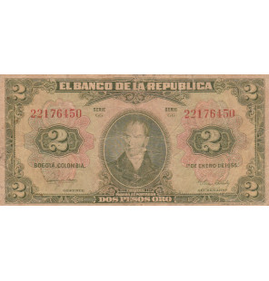 Colombia 2 Pesos Oro 1955...