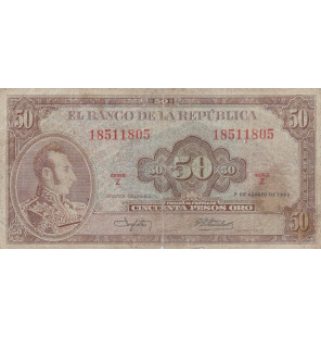 Colombia 50 Pesos Oro 1960...