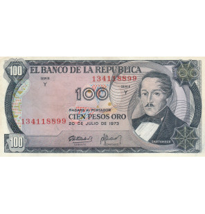 Colombia 100 Pesos 1973 NO UNC
