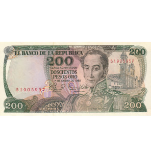 Colombia 200 Pesos Oro 1982