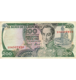 Colombia 200 Pesos Oro 1975...