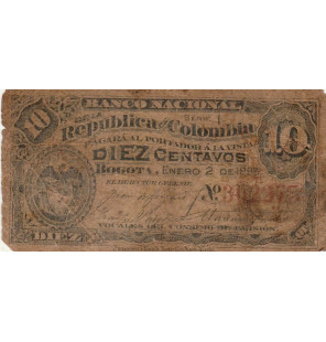 Colombia 10 Centavos 1893...