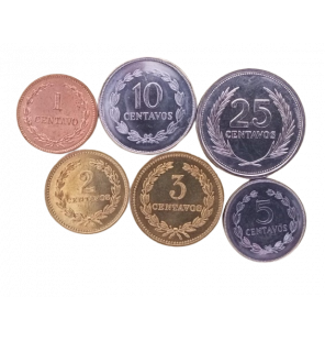 Salvador set de 6 monedas...