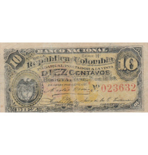 Colombia 10 Centavos 1888...