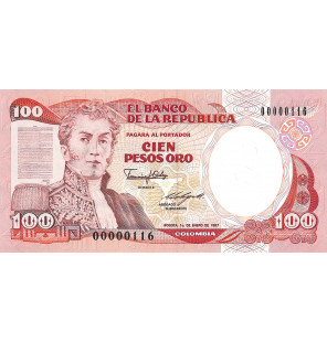 Colombia 100 Pesos 1987...