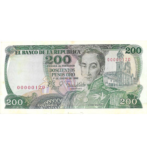 Colombia 200 Pesos Oro 1982...