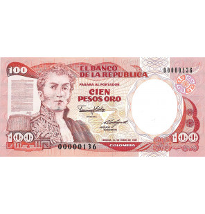 Colombia 100 Pesos Oro 1987...