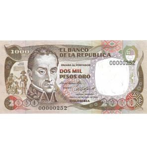 Colombia 2.000 Pesos Oro...