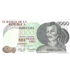 Colombia 1.000 Pesos Oro...