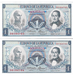 Colombia 1 Peso Oro 1997,...
