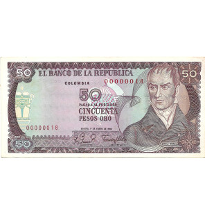 Colombia 50 Pesos Oro 1980...