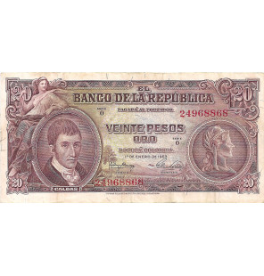Colombia 20 Pesos Oro...