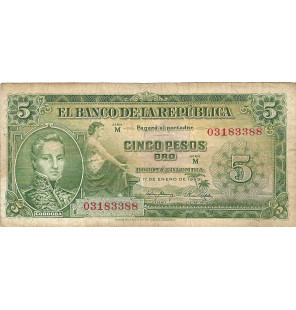 Colombia 5 Pesos Oro 1953....
