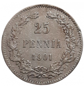 Finlandia 25 Pennia 1901 KM...