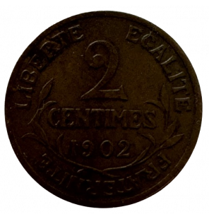 Francia 2 Céntimos 1902 KM...