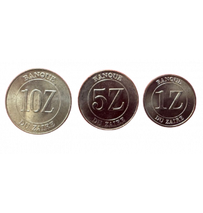 Zaire set de 3 monedas...