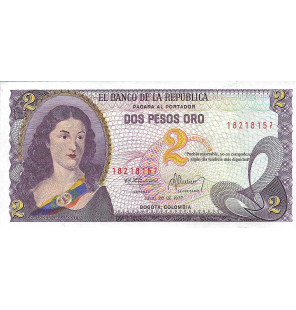 Colombia 2 Pesos Oro 1977...