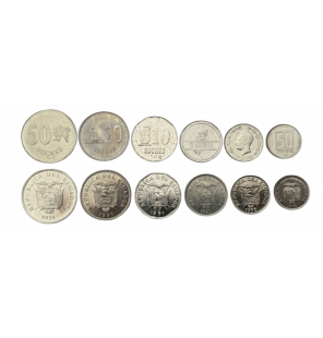 Ecuador set de 6 monedas...