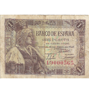 España 1 Peseta 1945 NO UNC