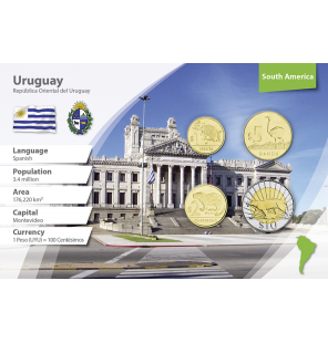 Uruguay 1, 2, 5, 10 Pesos...