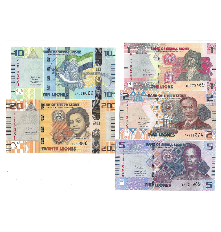 Sierra Leona 1,2,5,10,20 Leones 2022 Pick Nuevo