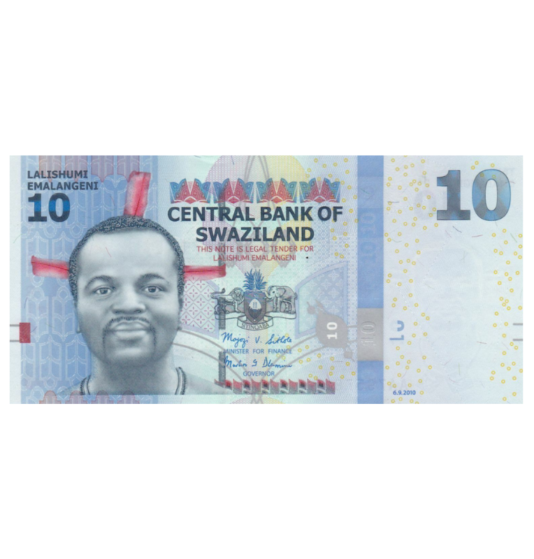 Suazilandia 10 Emalangeni 2010 Pick 36a