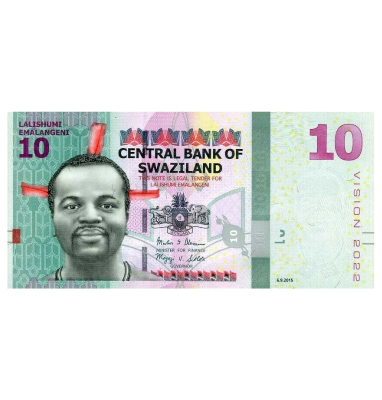 Suazilandia 10 Emalangeni 2015 Pick 41
