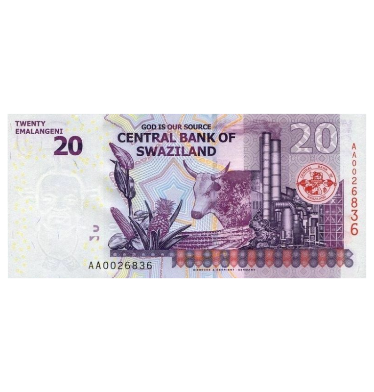 Suazilandia 20 Emalangeni 2010 Pick 37