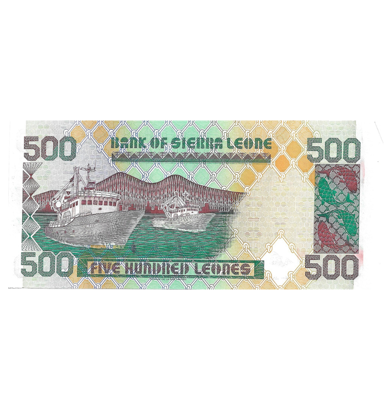 Sierra Leona 500 Leones 1998 Pequeño error en una esquina