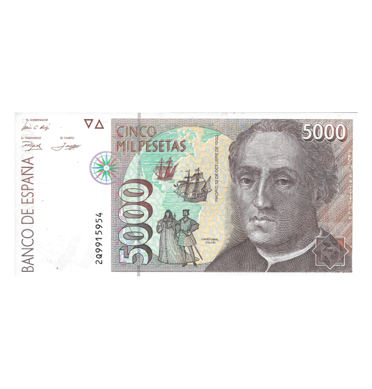 España 5.000 Pesetas 1992 Pick 165
