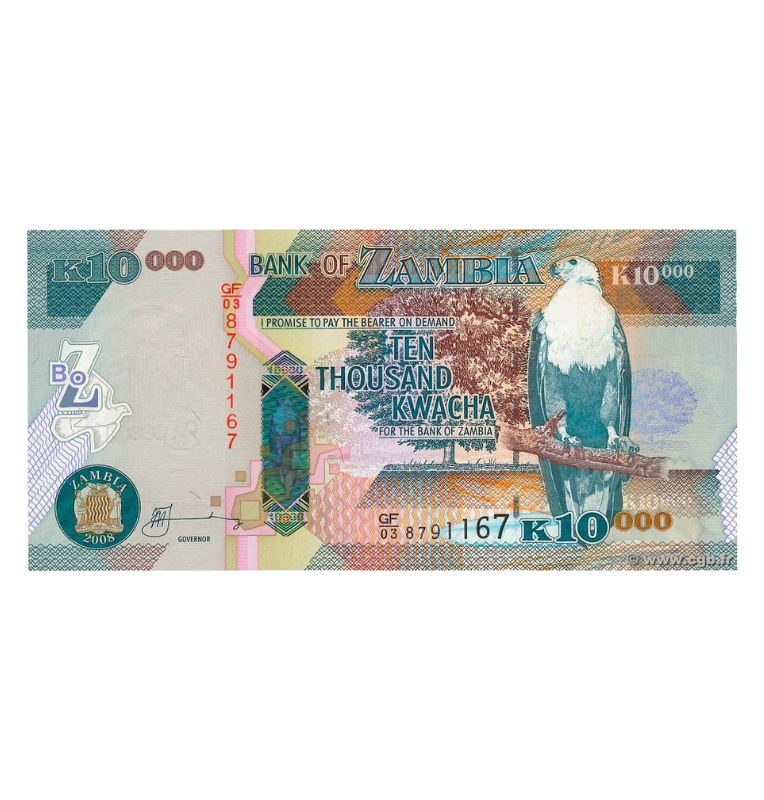Zambia 10.000 Kwacha 2008 Pick 46e