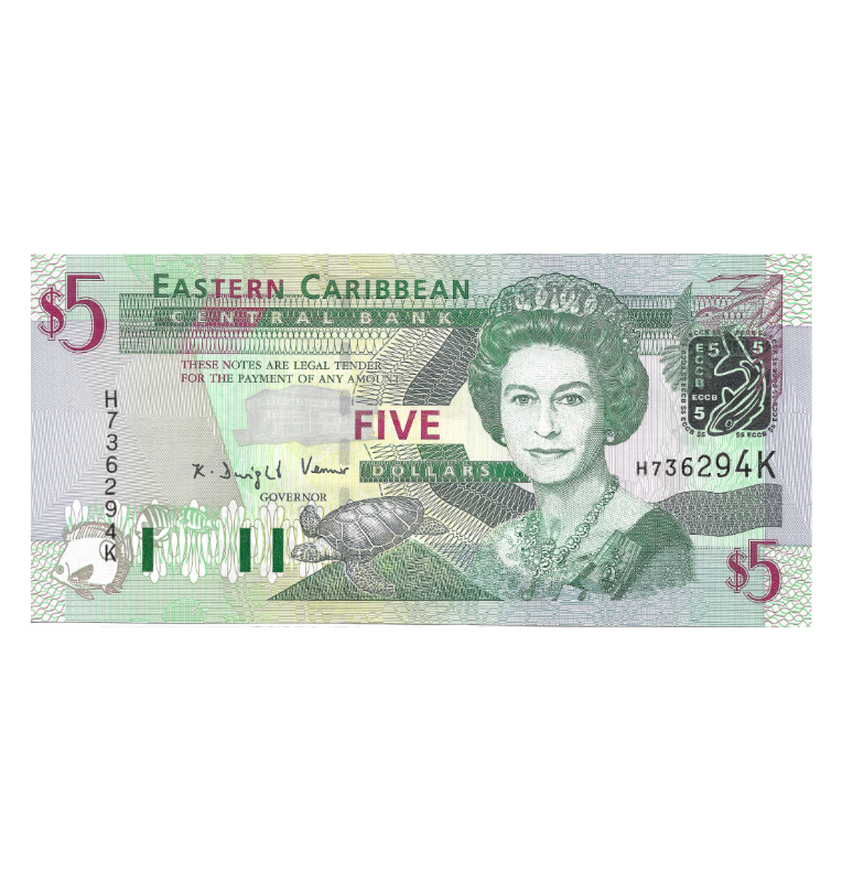 San Cristóbal y Nieves 5 Dolars 2003 ND Pick 42K