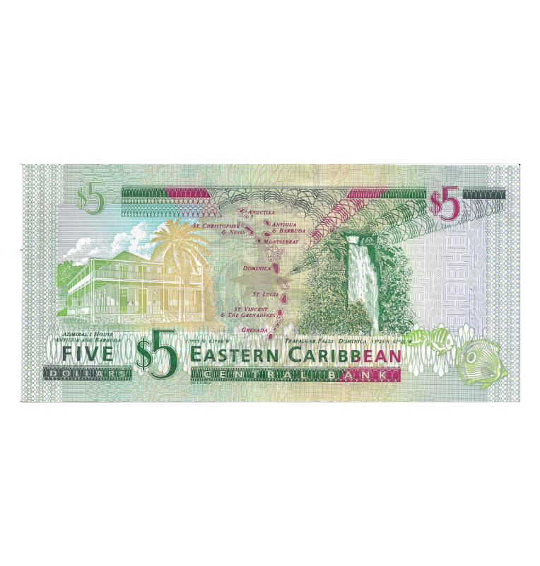 San Cristóbal y Nieves 5 Dolars 2003 ND Pick 42K